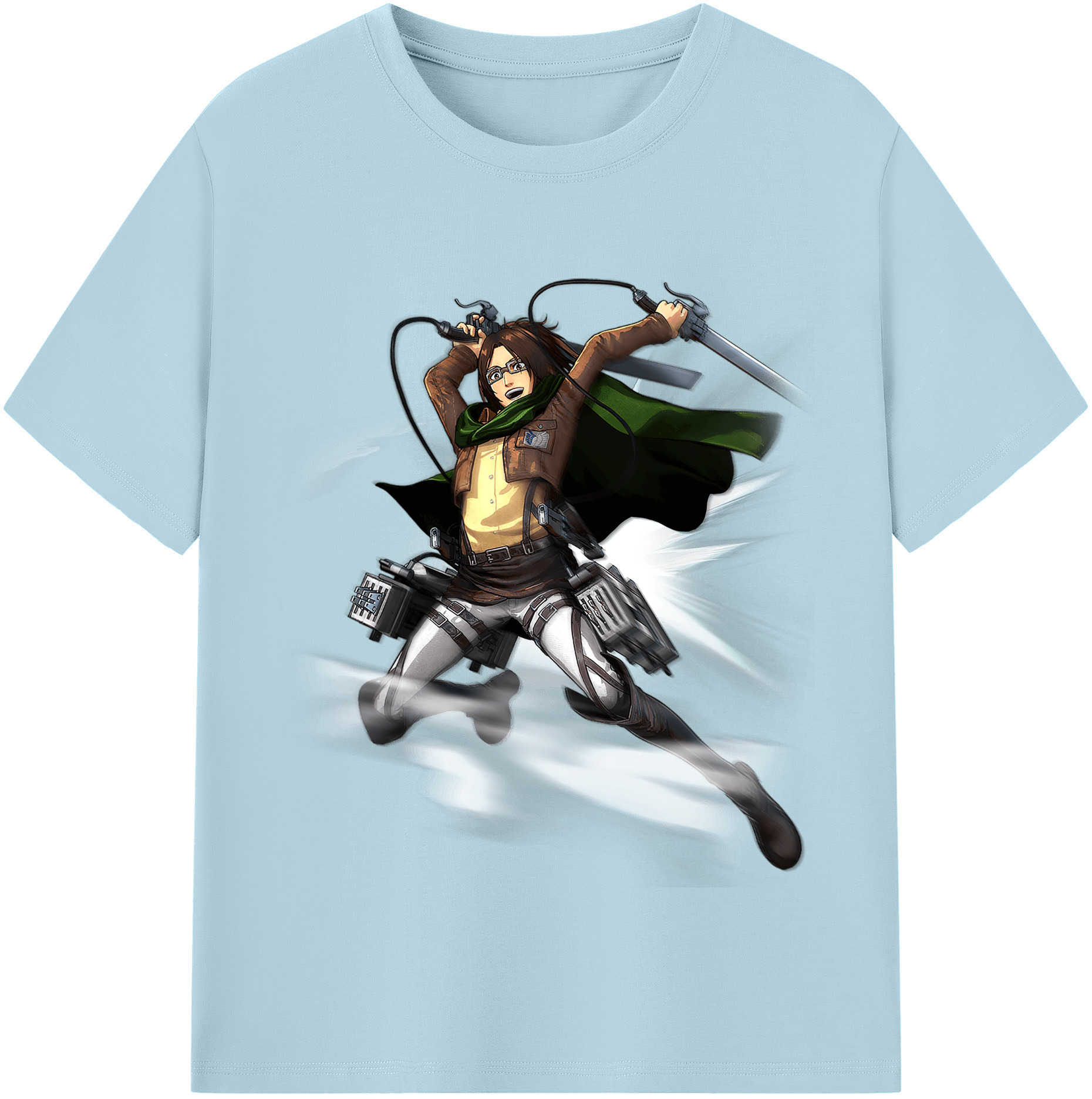 （画像用） 進撃の巨人 ハンジ·ゾエ Attack on Titan Hanji Zoe 綿100％半袖Tシャツ（フロントプリント）